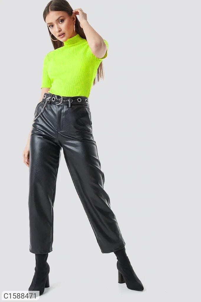 Glow Green Women Solidam T shirt