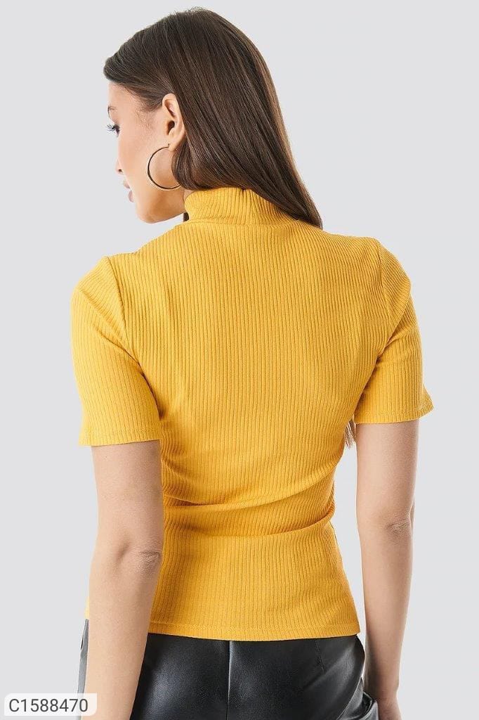 Yellow Women Solidam T shirt