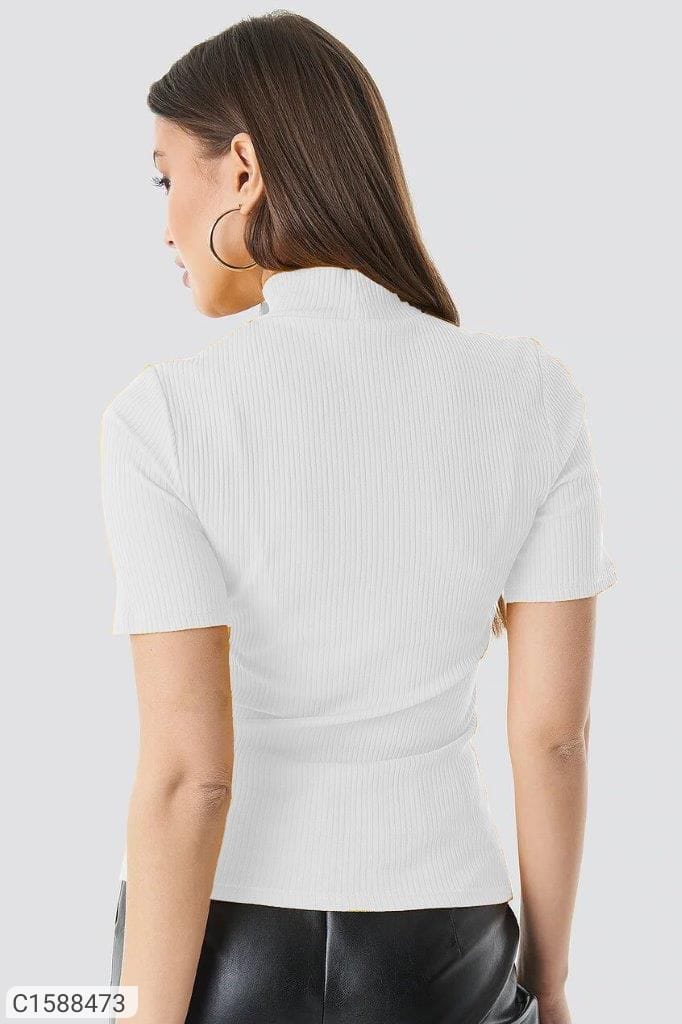 White Women Solidam T shirt